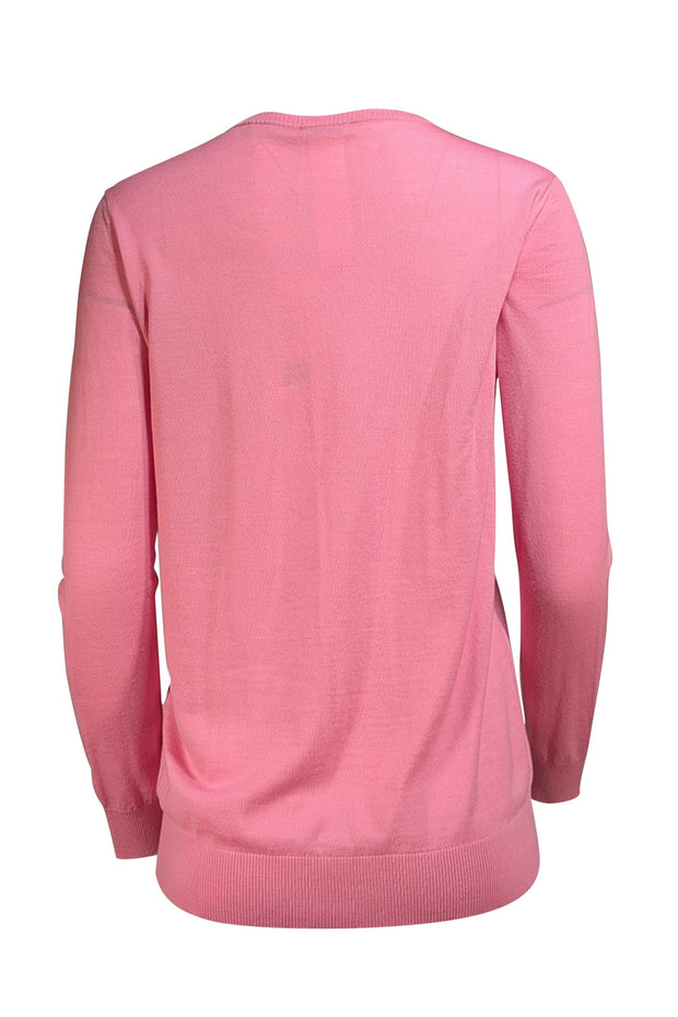 Akris Punto - Pink Virgin Wool Thin Sweater Top Sz 8 - Current Boutique