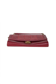 Jimmy Choo - Brick Red Leather Crossbody Bag w/Snakeskin Front Flap