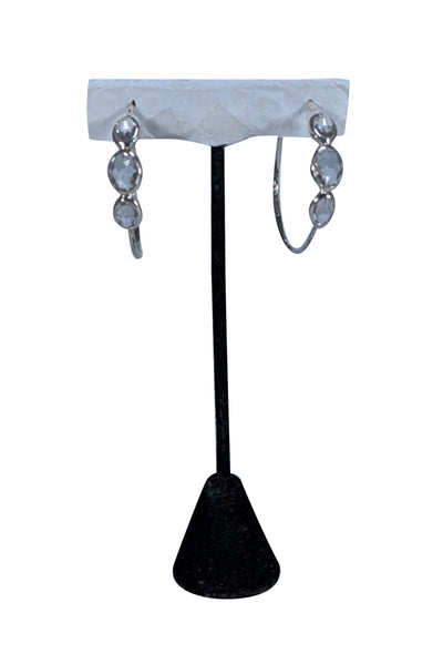 Ippolita - Sterling Silver Rock Crystal Hoop Earrings - Current Boutique