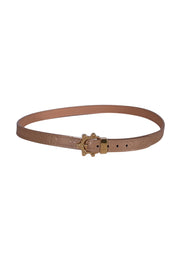 Louis Vuitton - Beige Patent Embossed Print Wrap Around Bracelet - Current Boutique