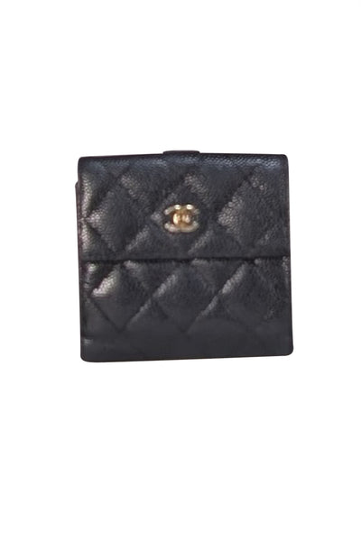 Chanel - Black Quilted Caviar Leather Wallet