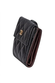 Chanel - Black Quilted Caviar Leather Wallet - Current Boutique