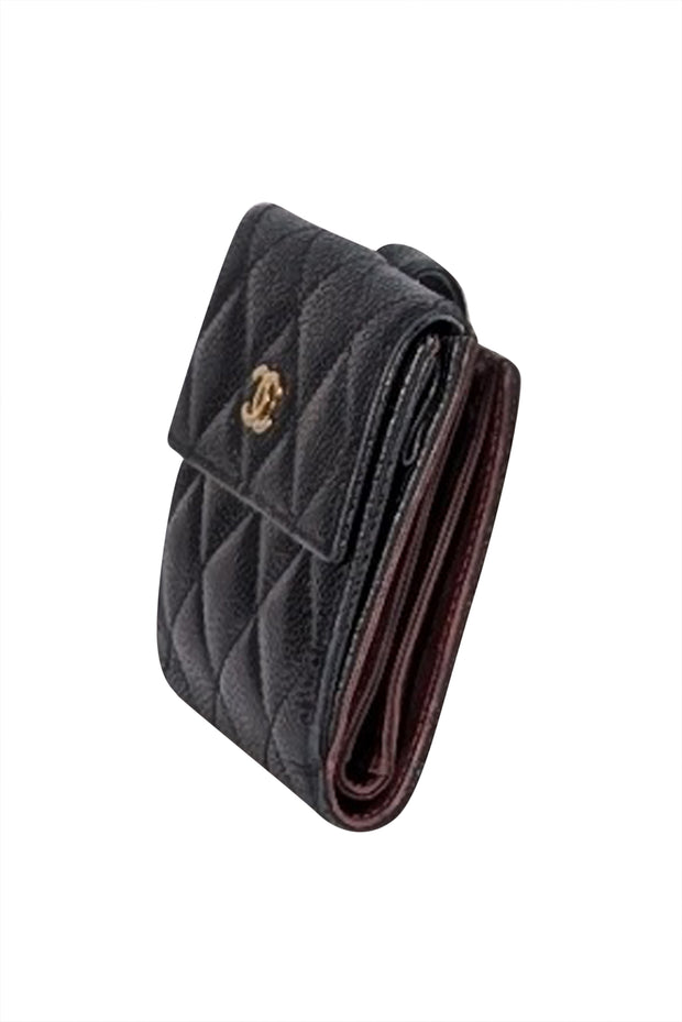 Chanel - Black Quilted Caviar Leather Wallet - Current Boutique