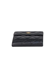 Chanel - Black Quilted Caviar Leather Wallet - Current Boutique