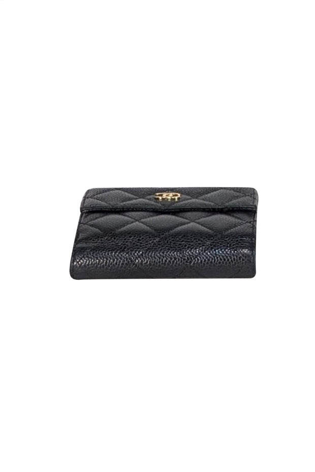 Chanel - Black Quilted Caviar Leather Wallet - Current Boutique
