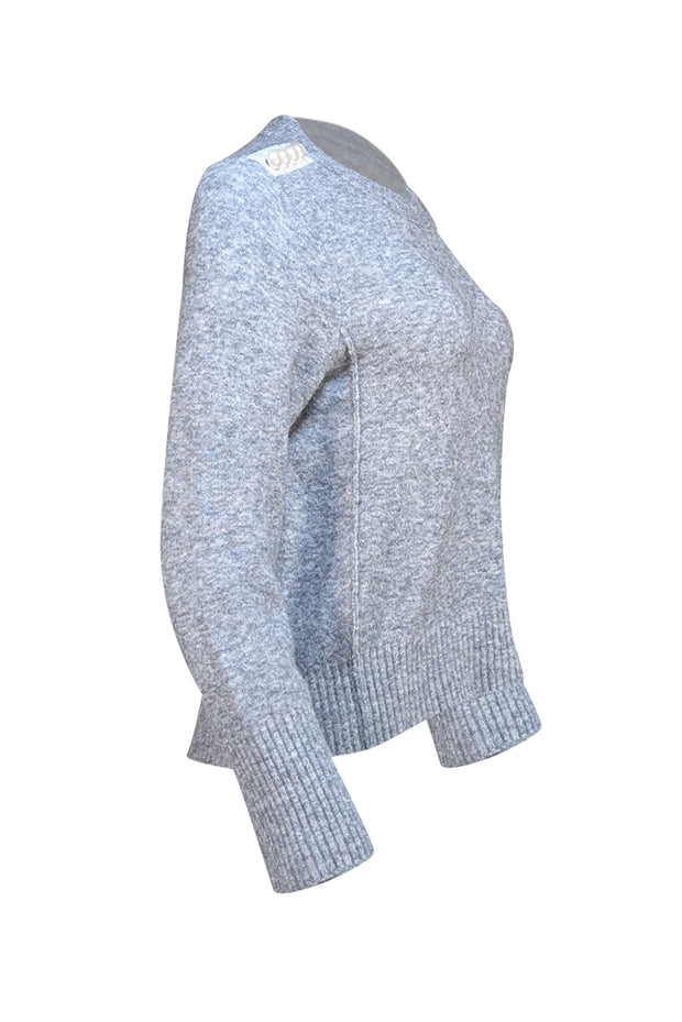3.1 Phillip Lim - Light Grey Alpaca & Wool Blend Sweater w/ Pearl Details Sz S - Current Boutique