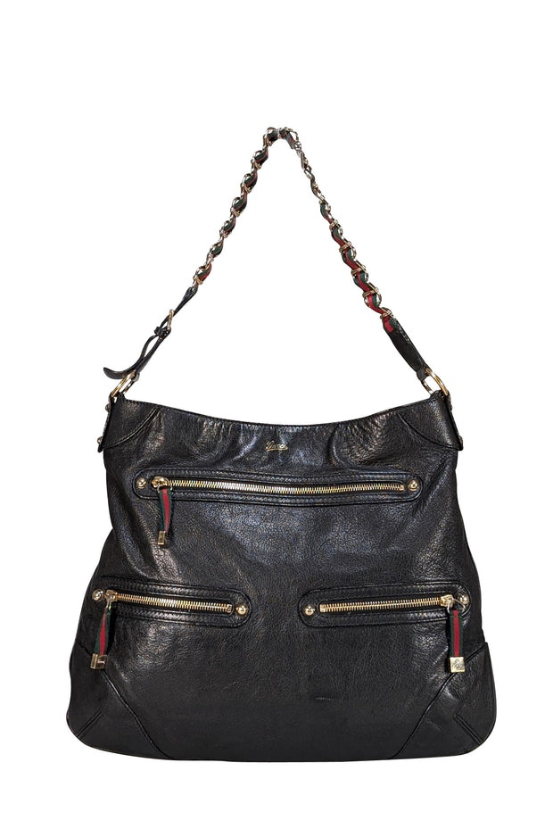 Gucci - Black Leather Large Shoulder Bag