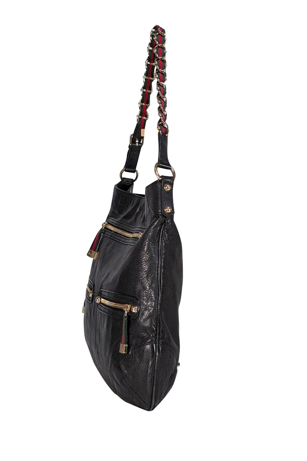 Gucci - Black Leather Large Shoulder Bag