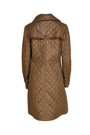 Weekend Max Mara - Brown Quilted Collared Midi Coat Sz 12 - Current Boutique