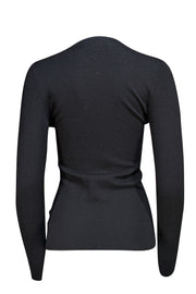 Tory Burch - Black Wool V-Neckline Cardigan Sz S - Current Boutique