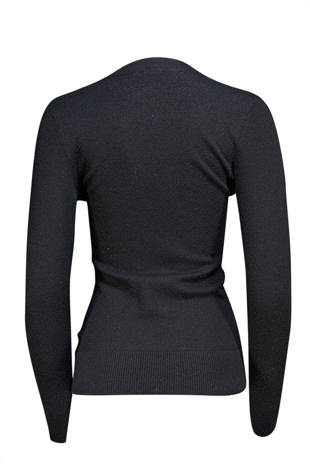 Tory Burch - Black Wool V-Neckline Cardigan Sz S - Current Boutique