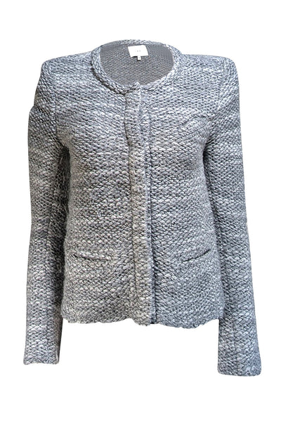 IRO - Grey Bouclé-Knit Jacket Sz 6 - Current Boutique