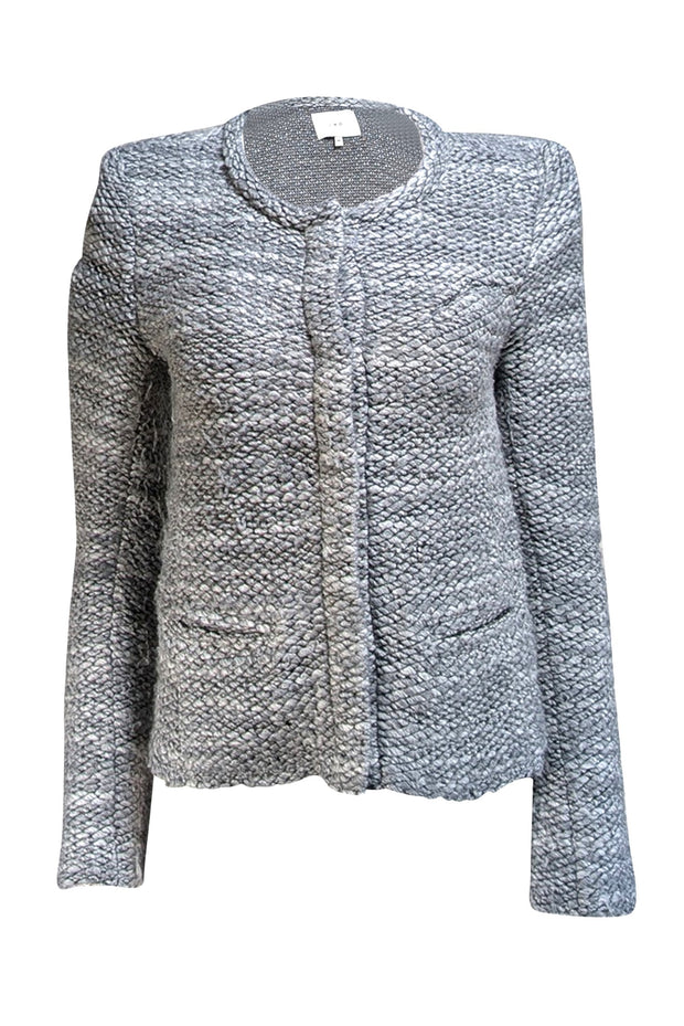 IRO - Grey Bouclé-Knit Jacket Sz 6 - Current Boutique