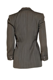 Armani Collezioni - Army Green Single Button Blazer Sz 2 - Current Boutique