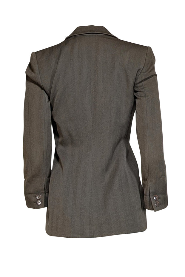 Armani Collezioni - Army Green Single Button Blazer Sz 2 - Current Boutique
