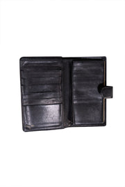 Chanel - Black Leather Logo Front Wallet - Current Boutique