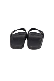 Gucci - Black Velvet w/ Gold Bee & Star Embroidered Slide Sandals Sz 8 - Current Boutique