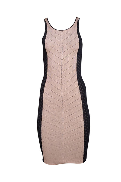 Torn by Ronny Kobo - Beige & Black Knit Midi "Jen" Dress Sz S - Current Boutique