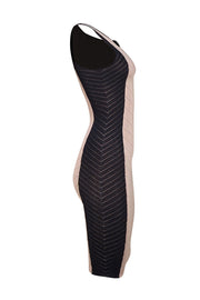 Torn by Ronny Kobo - Beige & Black Knit Midi "Jen" Dress Sz S - Current Boutique