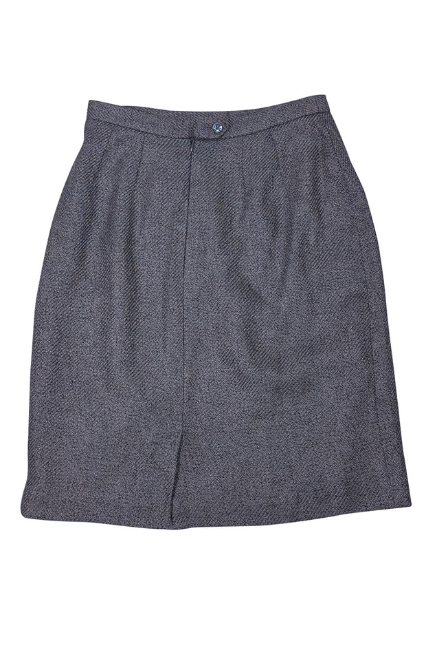 Burberry - Grey Wool Mini Pencil Skirt Sz 4