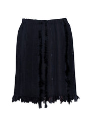 Gucci - Black Mixed Media Textured Pencil Skirt Sz 0 - Current Boutique