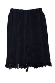 Gucci - Black Mixed Media Textured Pencil Skirt Sz 0 - Current Boutique