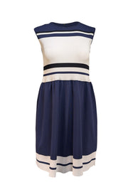 Sportmax - Navy and White Colorblock Mini Dress Sz S - Current Boutique