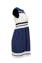 Sportmax - Navy and White Colorblock Mini Dress Sz S - Current Boutique