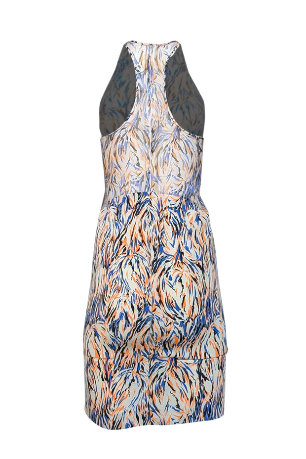 Stella McCartney - Cream w/ Blue, Black, & Orange Print Sleeveless Dress Sz 0 - Current Boutique