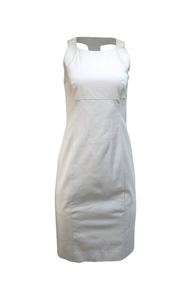 Max Mara - Beige Sleeveless Cut Out Back Dress Sz 4 - Current Boutique