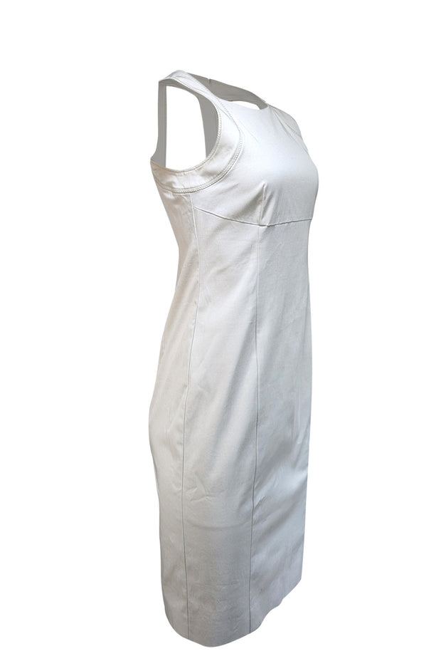 Max Mara - Beige Sleeveless Cut Out Back Dress Sz 4 - Current Boutique