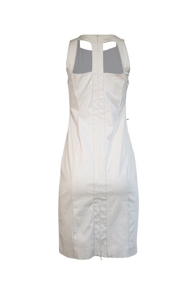 Max Mara - Beige Sleeveless Cut Out Back Dress Sz 4 - Current Boutique