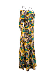 Sportmax - White, Yellow, Green, & Black Floral Multi Dress Sz S - Current Boutique