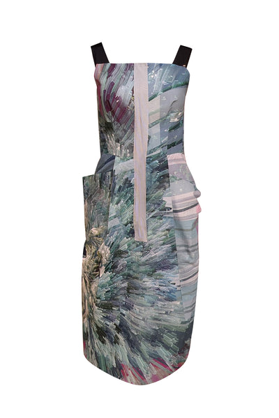 Sportmax - Blue, Green, & Purple Abstract Print Sleeveless Dress Sz M - Current Boutique