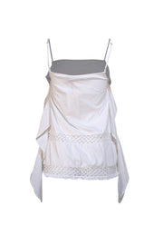 Dorothee Schumacher - White Eyelet Trim Tie detail Tank Sz 2 - Current Boutique