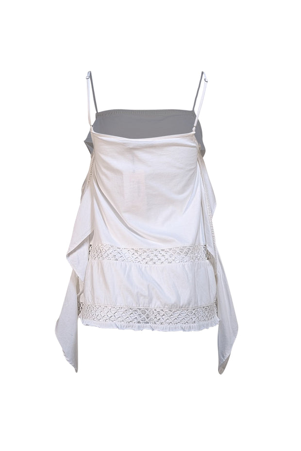 Dorothee Schumacher - White Eyelet Trim Tie detail Tank Sz 2 - Current Boutique