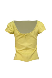 Akris Punto - Chartreuse Cap Sleeve Top w/ Scoop Back Detail Sz 6 - Current Boutique