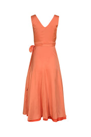 Derek Lam - Sunset Sherbet Orange Sleeveless Wrap Dress Sz 00 - Current Boutique