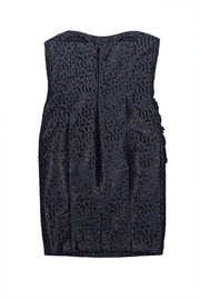 Carolina Herrera - Black Metallic Dot & Embellished Strapless Dress Sz 2 - Current Boutique