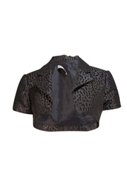 Carolina Herrera - Black Metallic Dot Cropped Bolero Jacket Sz 2 - Current Boutique