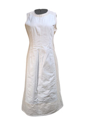 SportMax - White & Beige "Yang" Midi Dress Sz 10 - Current Boutique