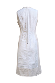 SportMax - White & Beige "Yang" Midi Dress Sz 10 - Current Boutique