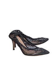 Gianvito Rossi - Black Leather & Net Alisia Pumps Sz 9