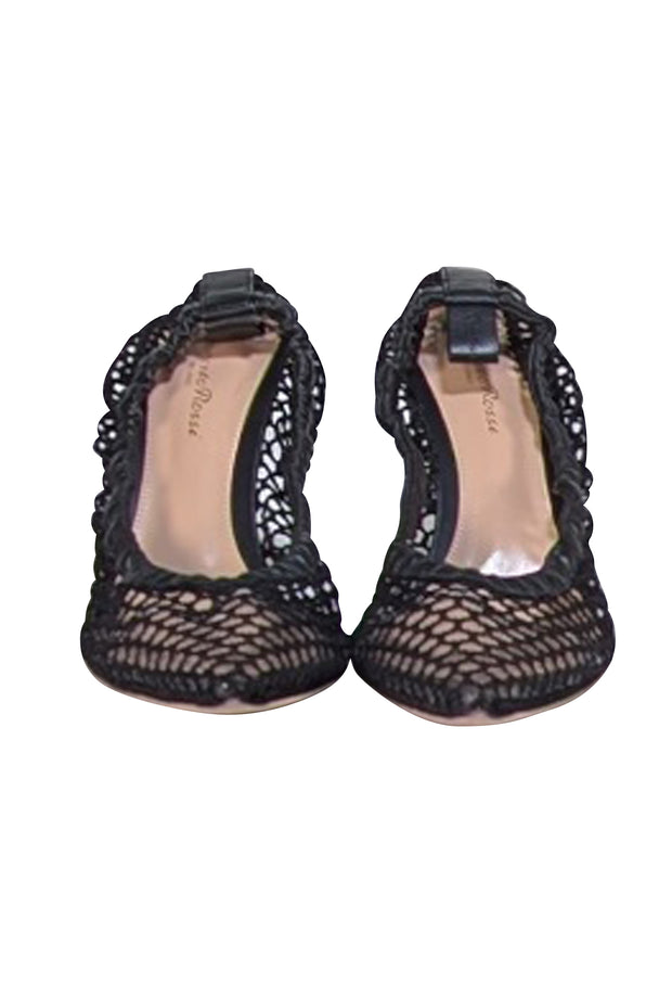 Gianvito Rossi - Black Leather & Net Alisia Pumps Sz 9