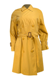 Burberry - Yellow Longline Trench Coat Sz M