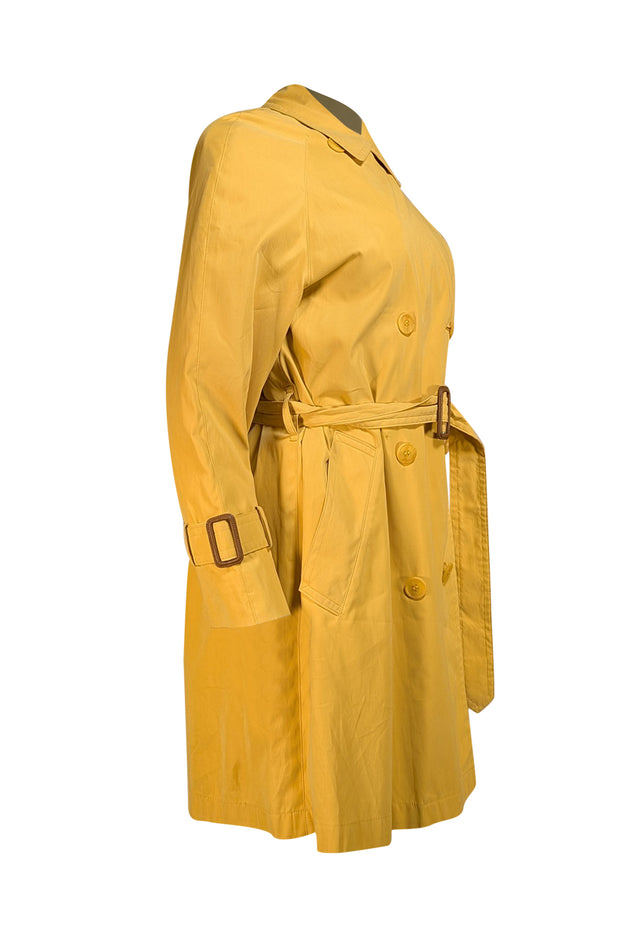 Burberry - Yellow Longline Trench Coat Sz M