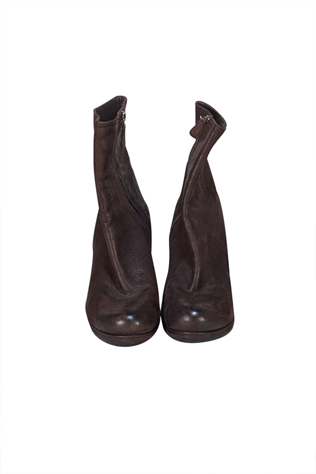 Prada - Brown Suede Wedge Short Boots Sz 8.5