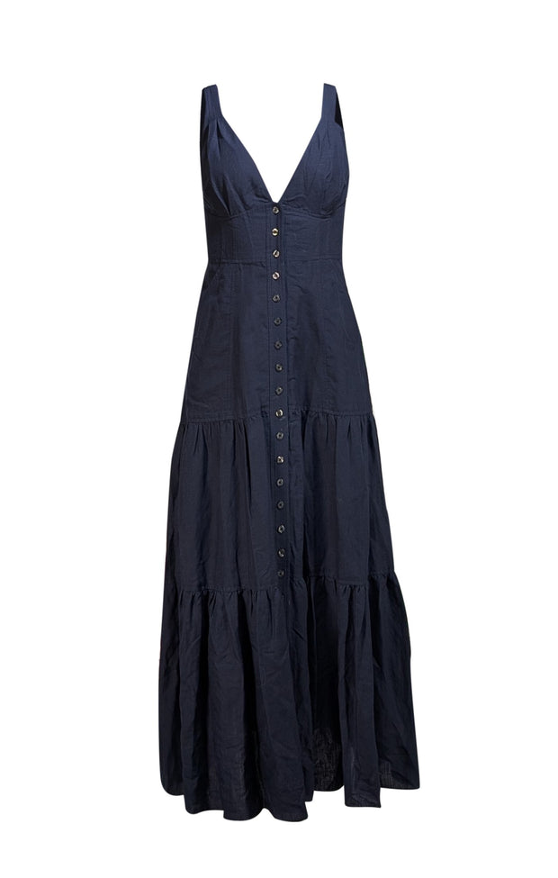 A.L.C. - Navy Sleeveless Button Front Maxi Dress Sz 4