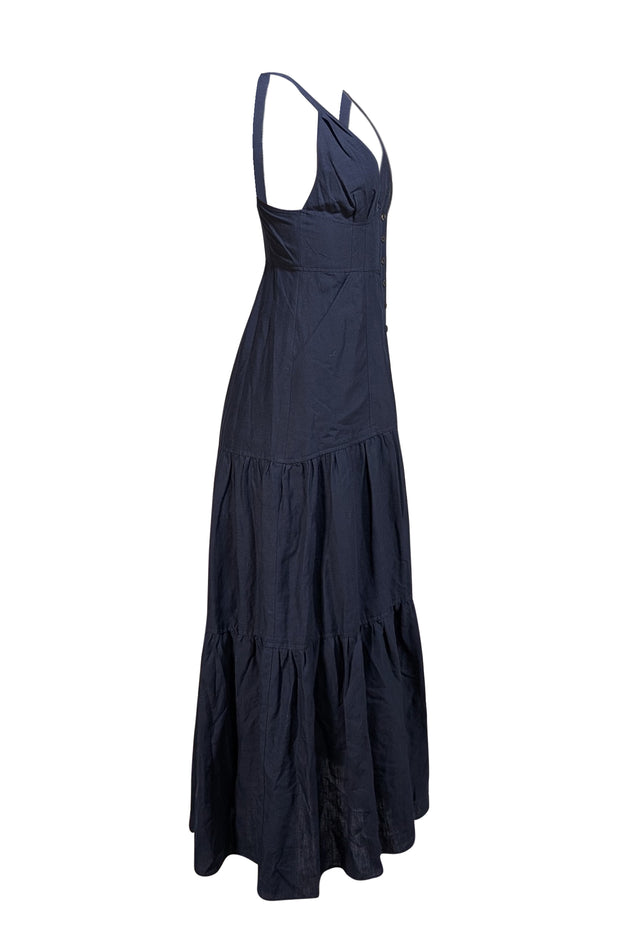 A.L.C. - Navy Sleeveless Button Front Maxi Dress Sz 4