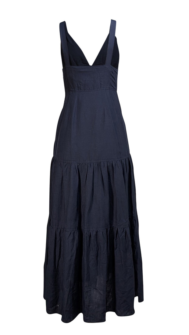 A.L.C. - Navy Sleeveless Button Front Maxi Dress Sz 4
